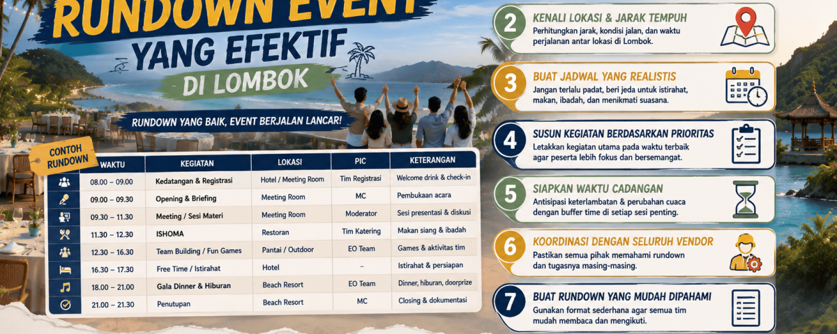 Tips Menyusun Rundown Event yang Efektif di Lombok