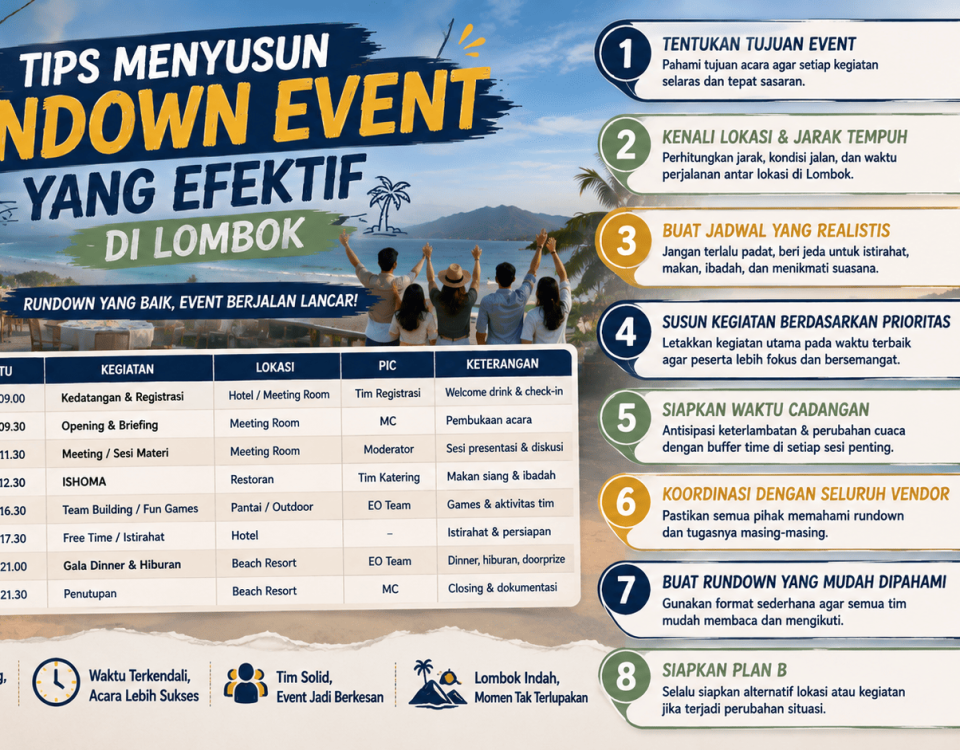 Tips Menyusun Rundown Event yang Efektif di Lombok